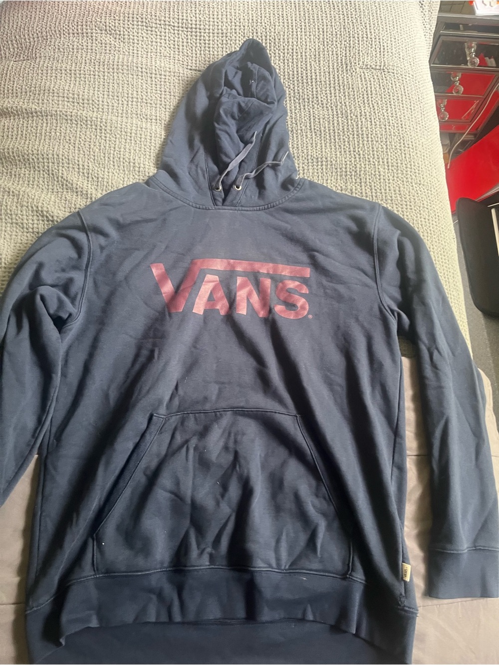 Vans Navy Hoodie with Maroon Logo